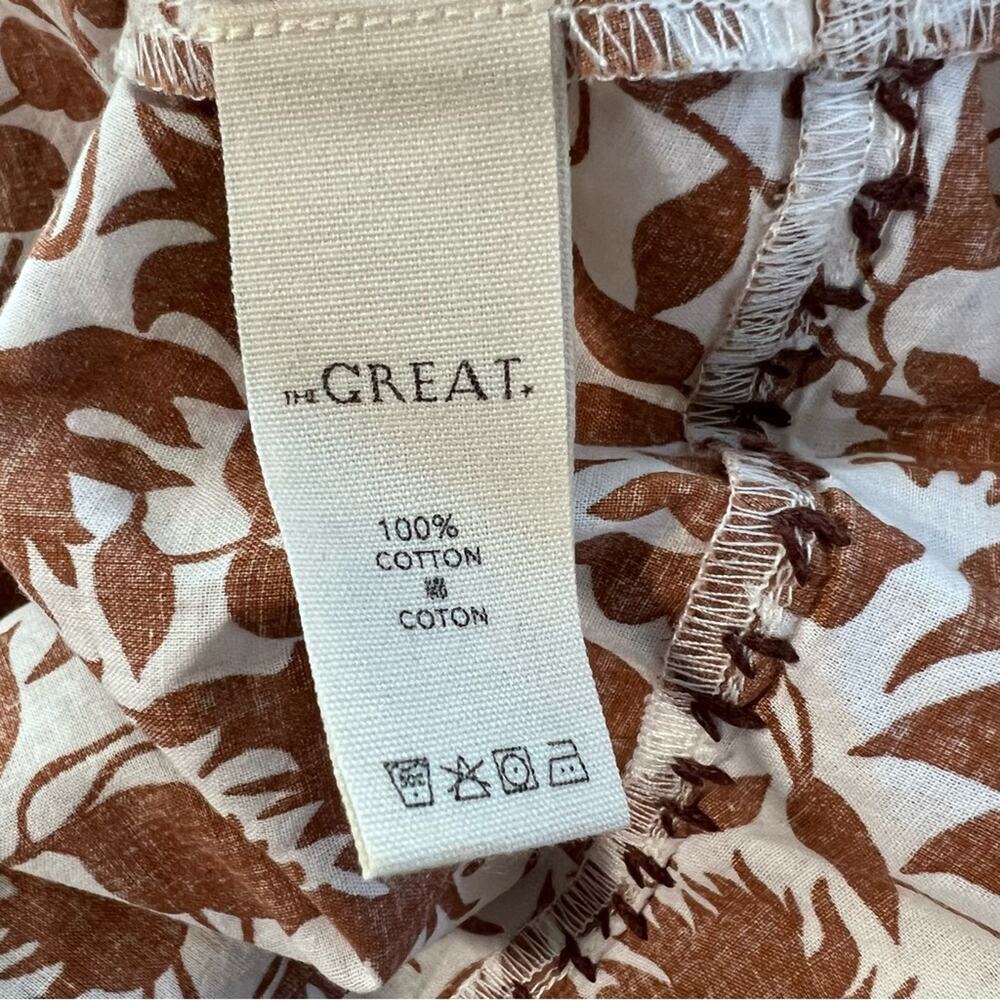 The Great. Whip Stitched Willow Midi Dress in Brown Blossom Floral Sz S (1) - Picture 9 of 9
